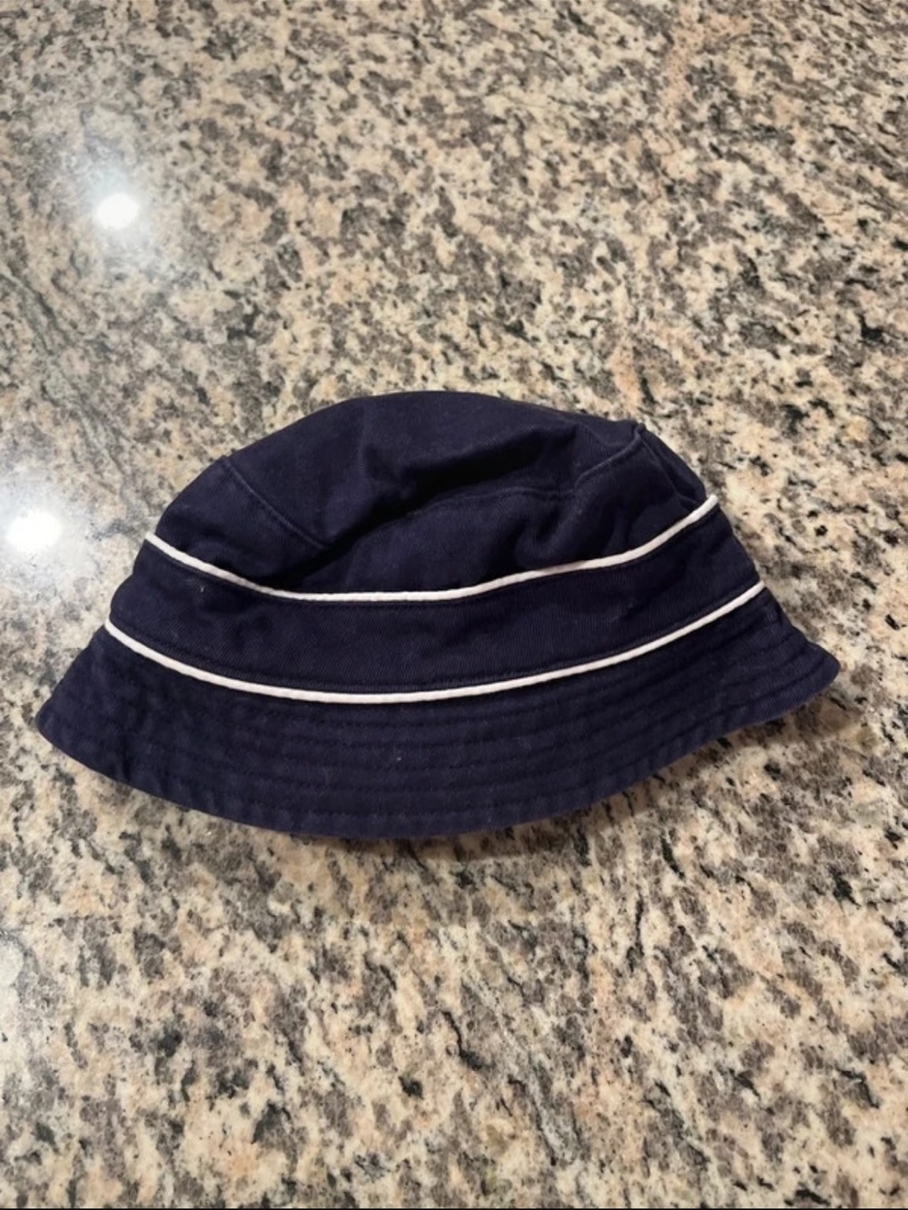 Janie and Jack Kids Navy Blue Bucket Hat with White Piping